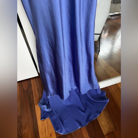 NEW WITH TAGS* Blue Silky Maxi Mermaid Dress Size 14 - Picture 6 of 12
